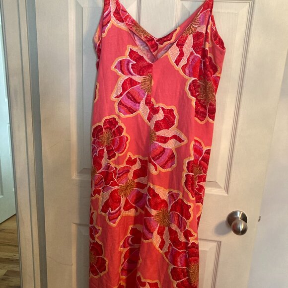Loft Linen Blend V-Neck  Dress - NWT - Picture 9 of 15
